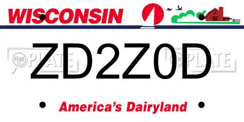 ZD2Z0D Wisconsin License Plate