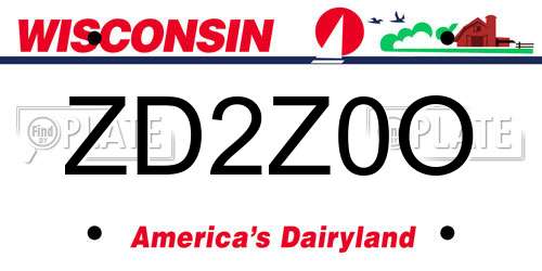 ZD2Z0O Wisconsin License Plate