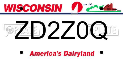 ZD2Z0Q Wisconsin License Plate