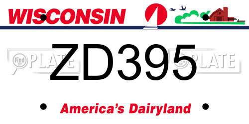 ZD395 Wisconsin License Plate