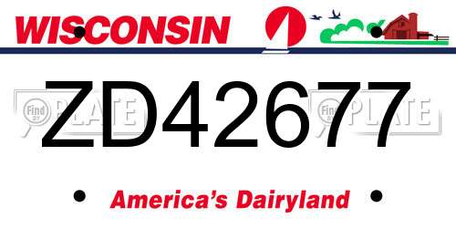 ZD42677 Wisconsin License Plate