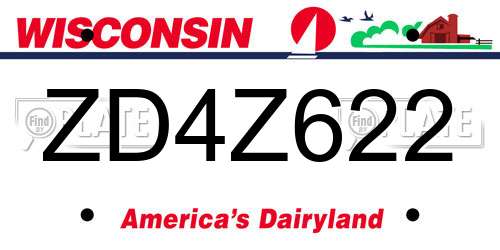 ZD4Z622 Wisconsin License Plate