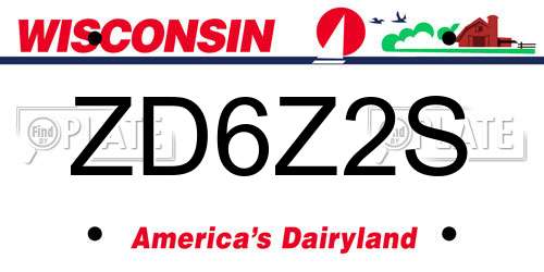ZD6Z2S Wisconsin License Plate