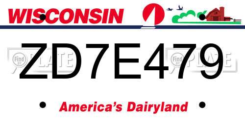 ZD7E479 Wisconsin License Plate