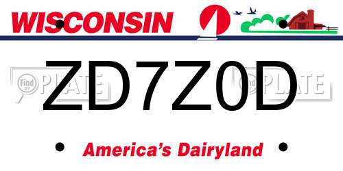 ZD7Z0D Wisconsin License Plate