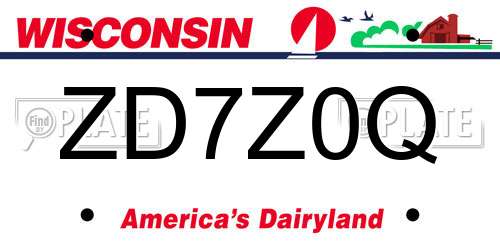 ZD7Z0Q Wisconsin License Plate