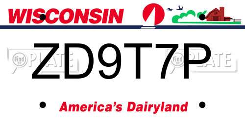 ZD9T7P Wisconsin License Plate