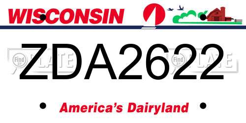 ZDA2622 Wisconsin License Plate