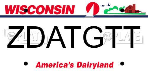 ZDATGTT Wisconsin License Plate