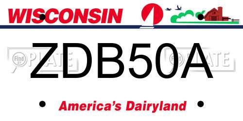 ZDB50A Wisconsin License Plate