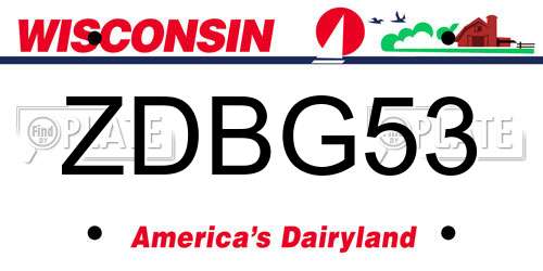 ZDBG53 Wisconsin License Plate
