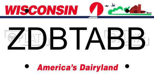 ZDBTABB Wisconsin License Plate