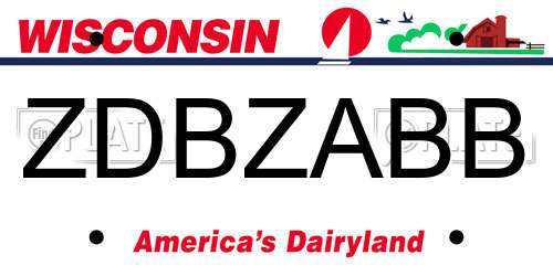 ZDBZABB Wisconsin License Plate