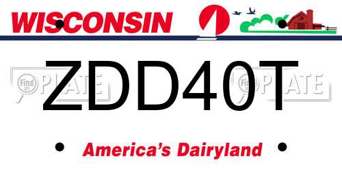 ZDD40T Wisconsin License Plate