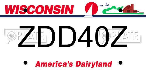 ZDD40Z Wisconsin License Plate
