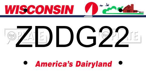 ZDDG22 Wisconsin License Plate