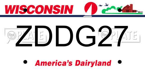 ZDDG27 Wisconsin License Plate