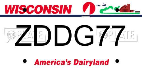 ZDDG77 Wisconsin License Plate
