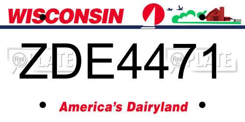 ZDE4471 Wisconsin License Plate