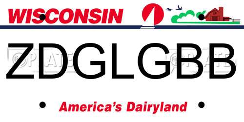 ZDGLGBB Wisconsin License Plate