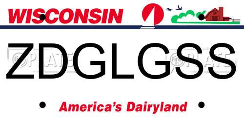 ZDGLGSS Wisconsin License Plate