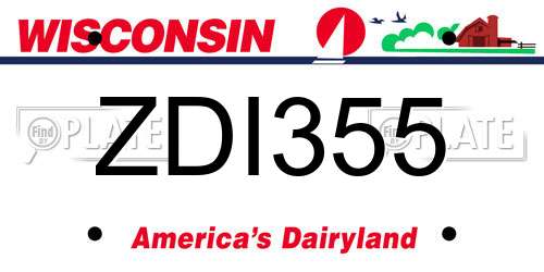 ZDI355 Wisconsin License Plate