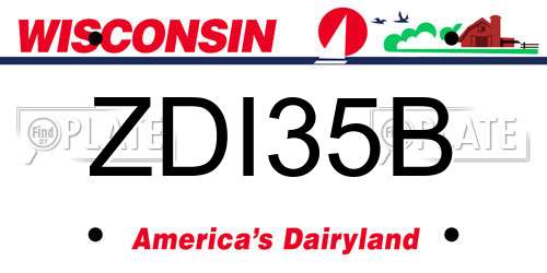 ZDI35B Wisconsin License Plate