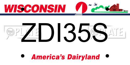 ZDI35S Wisconsin License Plate