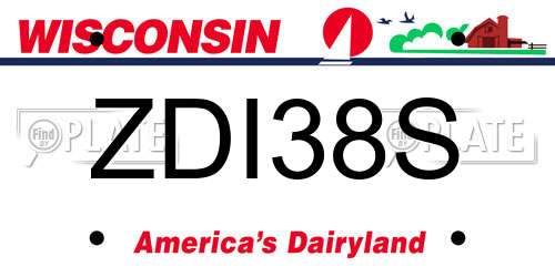ZDI38S Wisconsin License Plate