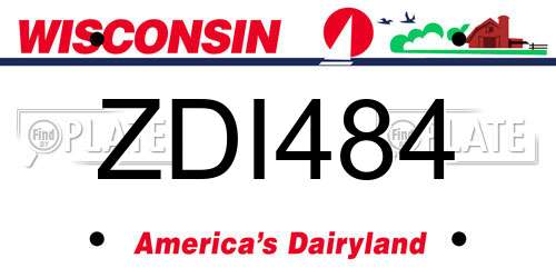 ZDI484 Wisconsin License Plate