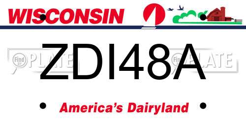 ZDI48A Wisconsin License Plate