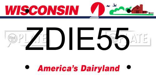 ZDIE55 Wisconsin License Plate