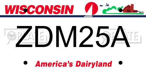 ZDM25A Wisconsin License Plate
