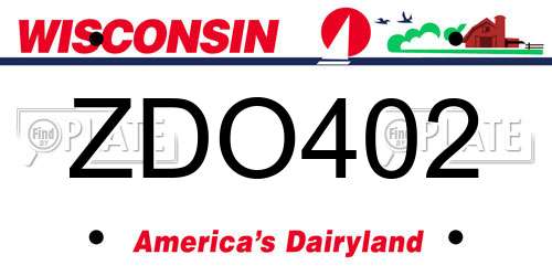 ZDO402 Wisconsin License Plate