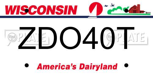 ZDO40T Wisconsin License Plate