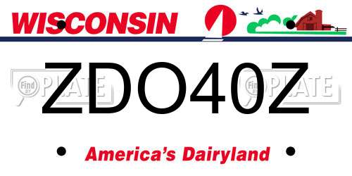 ZDO40Z Wisconsin License Plate