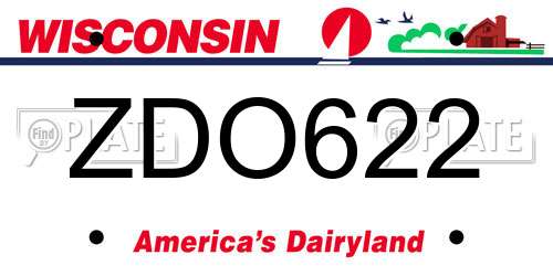 ZDO622 Wisconsin License Plate