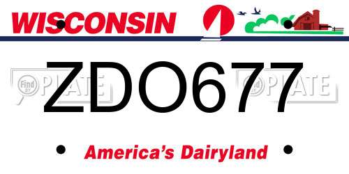 ZDO677 Wisconsin License Plate