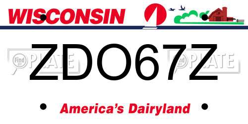 ZDO67Z Wisconsin License Plate
