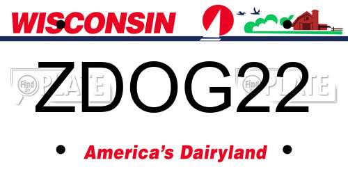 ZDOG22 Wisconsin License Plate