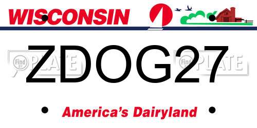 ZDOG27 Wisconsin License Plate