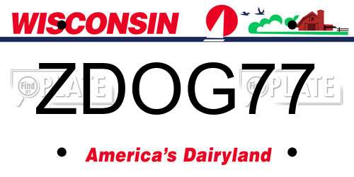 ZDOG77 Wisconsin License Plate