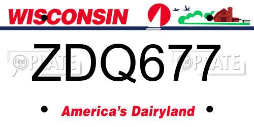 ZDQ677 Wisconsin License Plate
