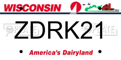 ZDRK21 Wisconsin License Plate