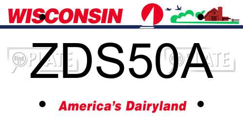 ZDS50A Wisconsin License Plate