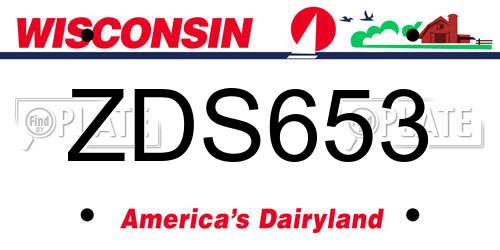 ZDS653 Wisconsin License Plate