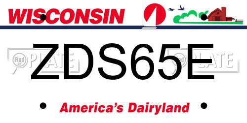ZDS65E Wisconsin License Plate