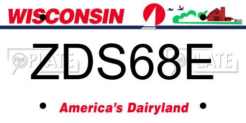 ZDS68E Wisconsin License Plate