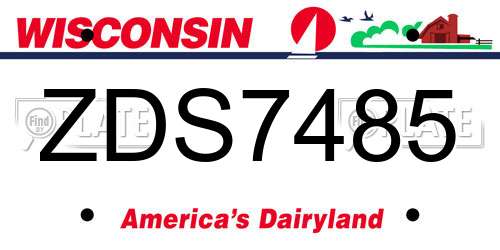 ZDS7485 Wisconsin License Plate