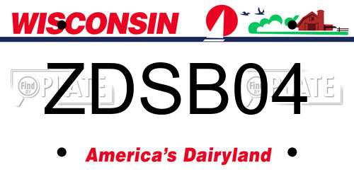 ZDSB04 Wisconsin License Plate